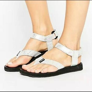 Silver Ankle Strap Teva Flip-Flop